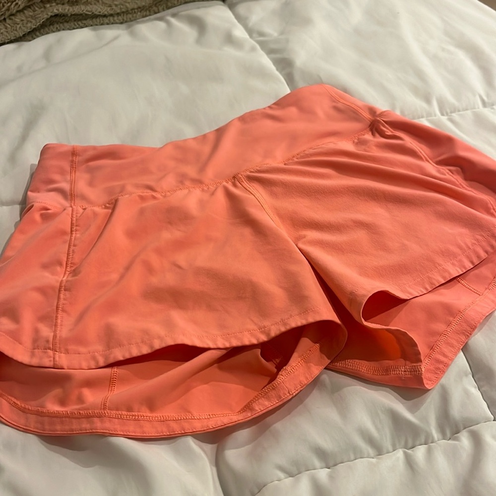 pale orange speed up 4” shorts
